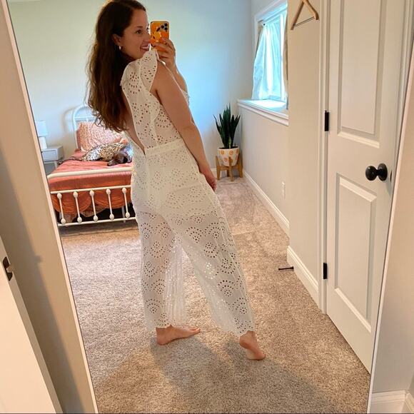Alice McCall Sample White Eyelet Jumpsuit One Piece Medium - Picture 8 of 16